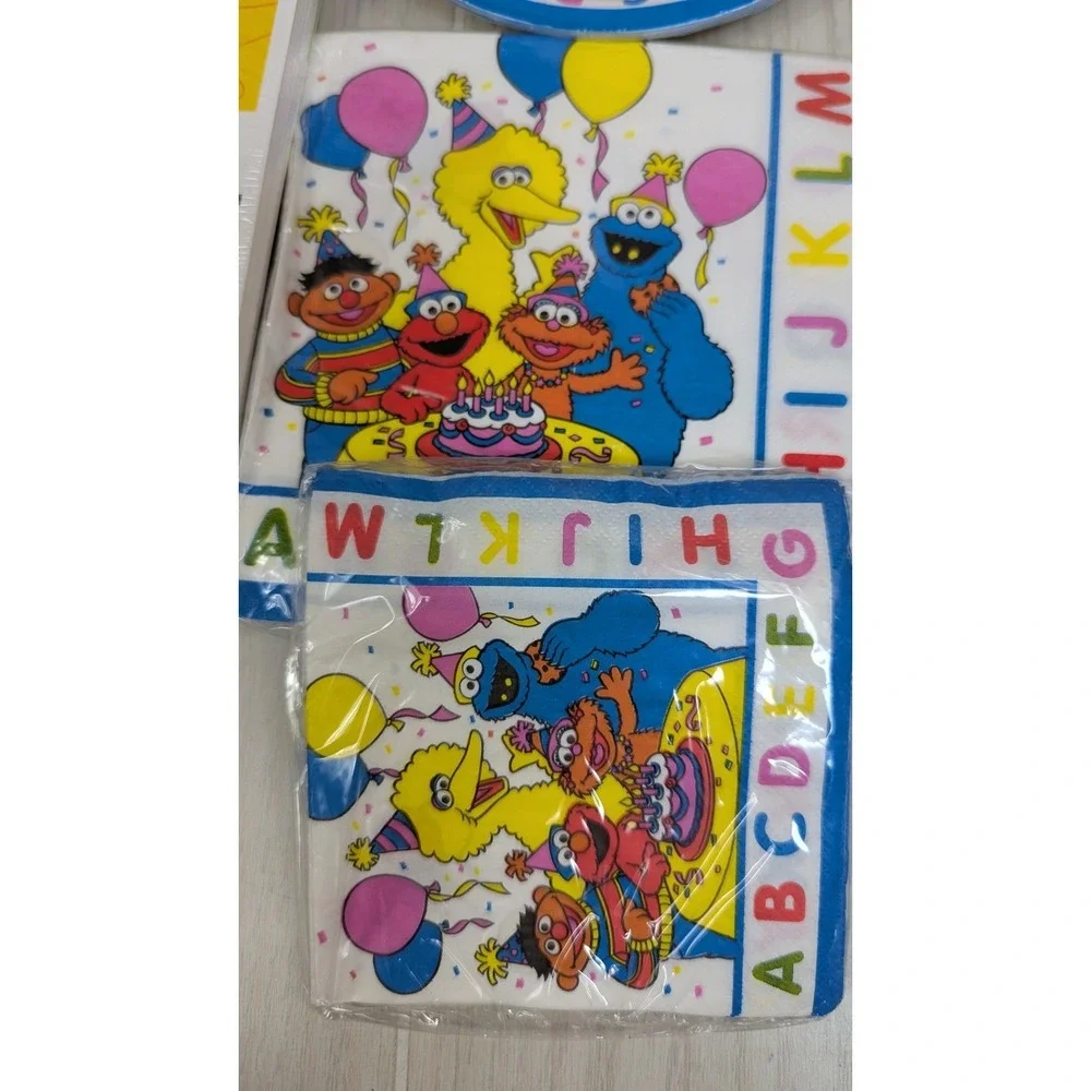 Vintage Sesame Street Party Supplies ABC Birthday Plates Napkins Invites